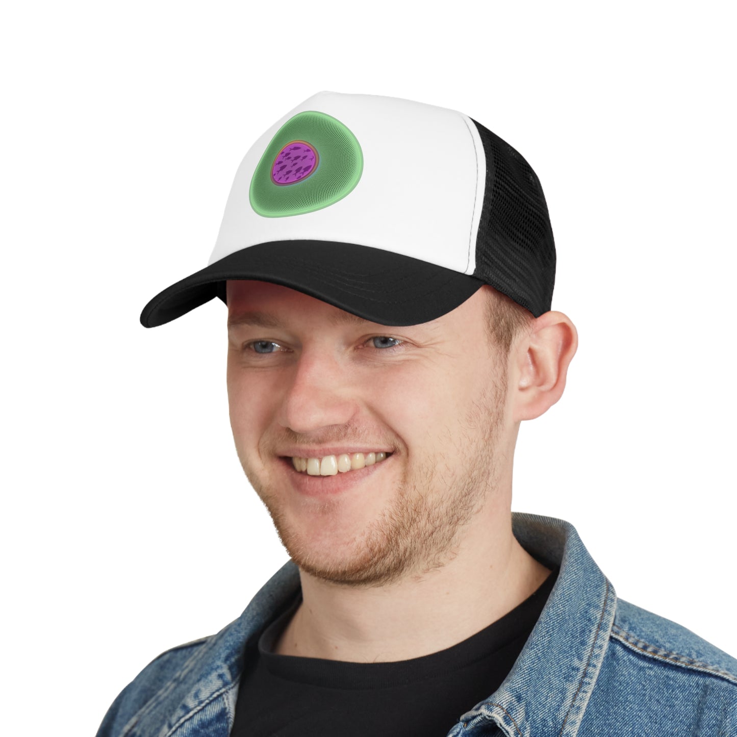 Lumpy Trucker Hat - "Donut Pastels Skool of Phishies" - variant 2 - green/purple