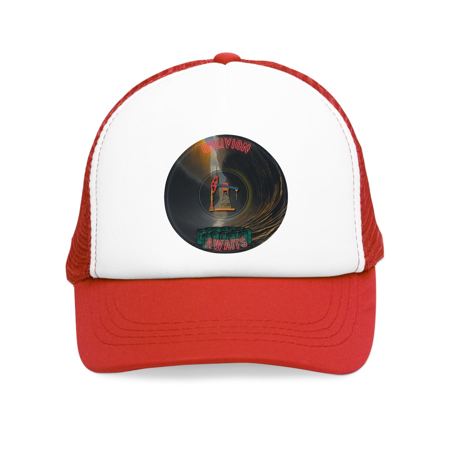 Lumpy Trucker Hat - "Donut Splashed in Oil" - dark donut