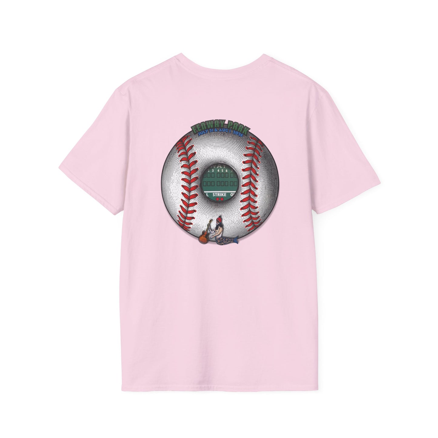 Classic Donut Tee - Unisex Soft-Style - "Phenway Ballpark Donuts" - white/red major league donut - variant 6