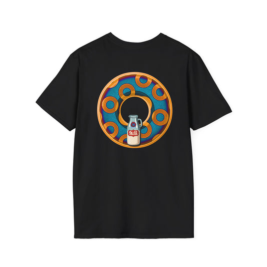 Classic Donut Tee - Unisex Soft-Style - "Wooked Cream - YEMSG Donut " -purple/red rustic paradox donut - variant 4
