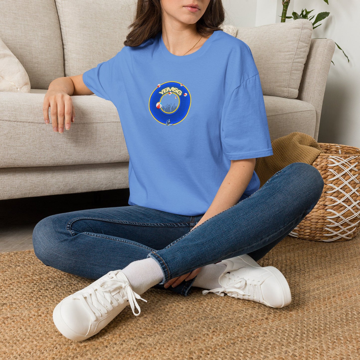 Donut Tee - Unisex Soft-Style - "The Donut's Secret Ingredient? MSG" - vivid blue/yellow donut - variant 2