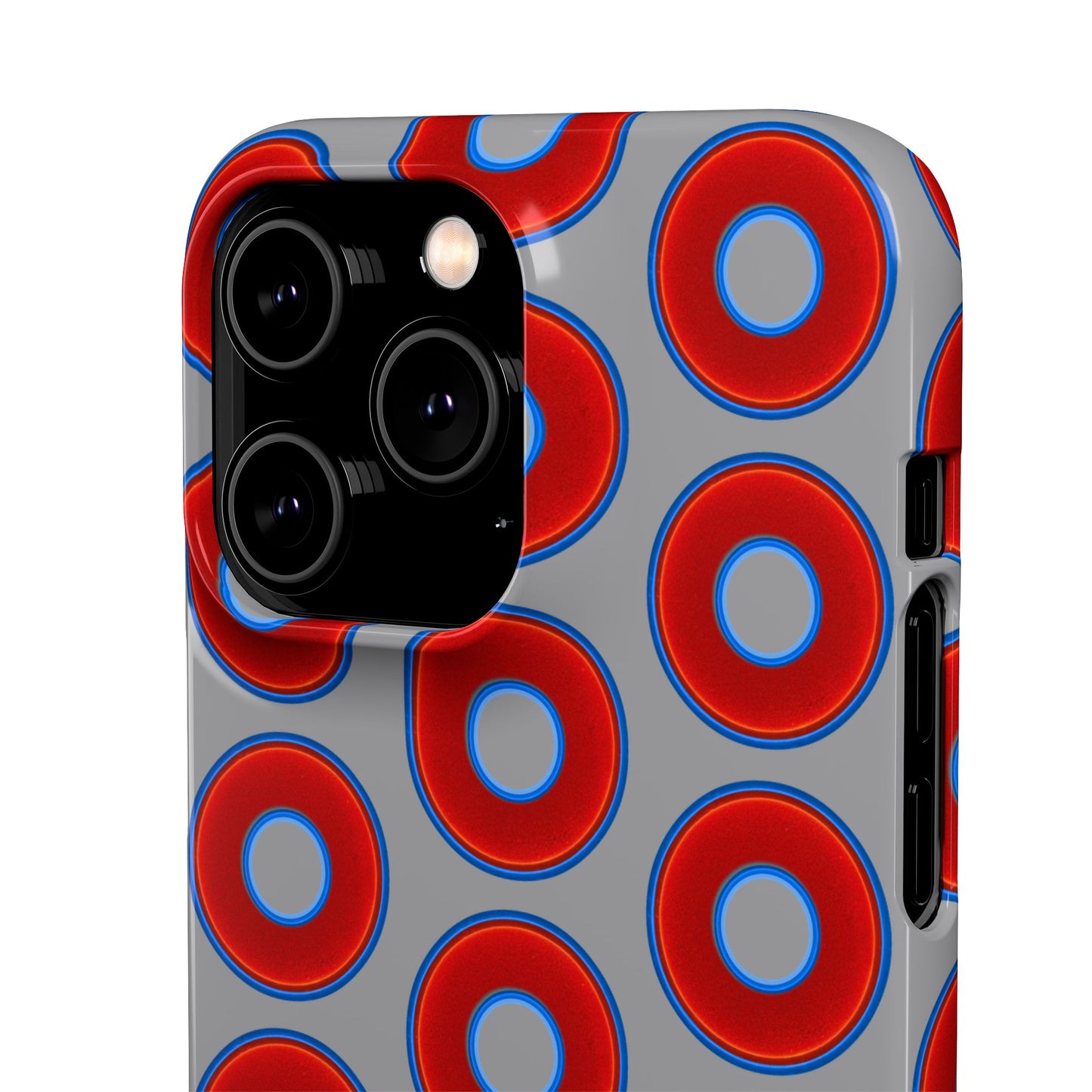 Donut Snap Case - red vivid donut print w/gray background
