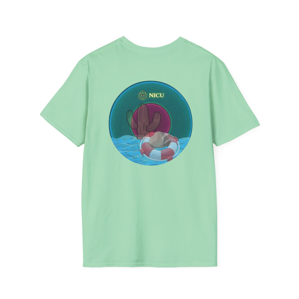 Classic Donut Tee - Unisex Soft-Style - "Masonic Donut of Rites" - series 1.0  - vivid dark teal donut
