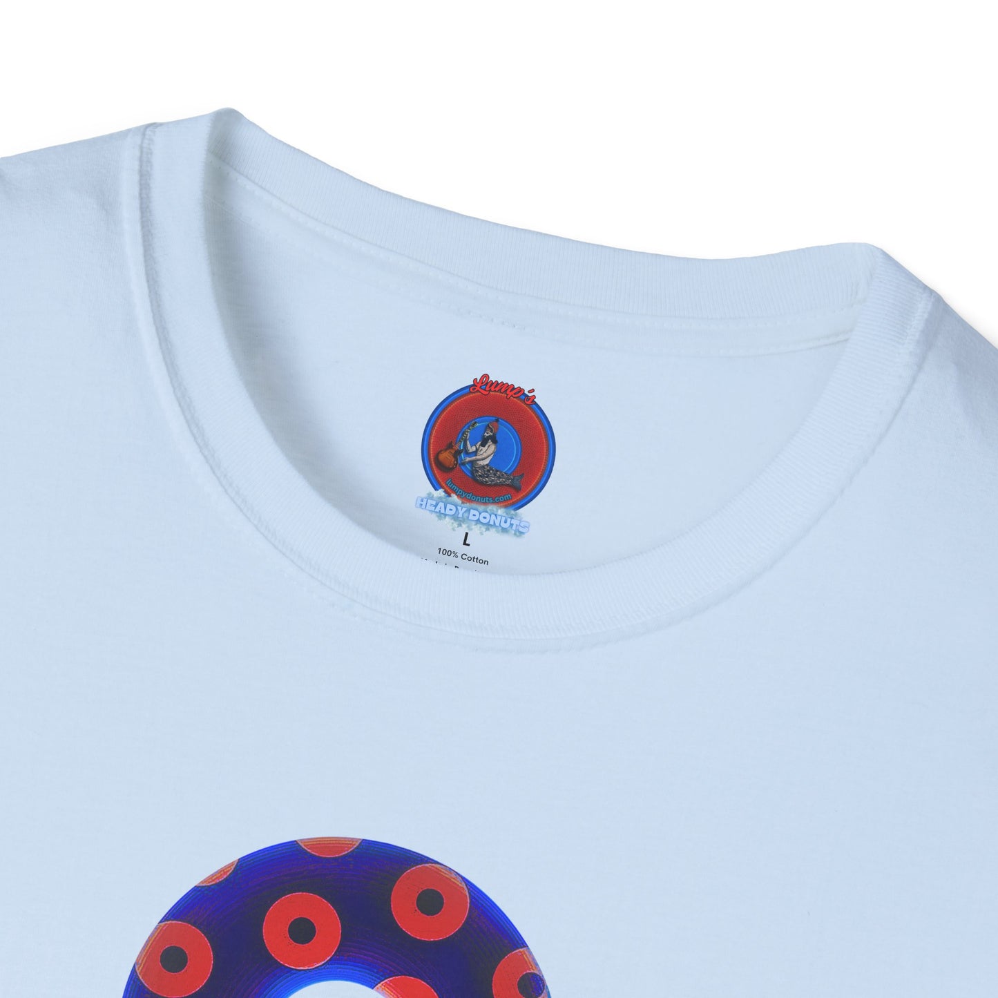 Plain Donuts/Unisex Soft-Style - "Plain Blimpy Paradoxical Donuts" - dark violet blue/bright red donuts