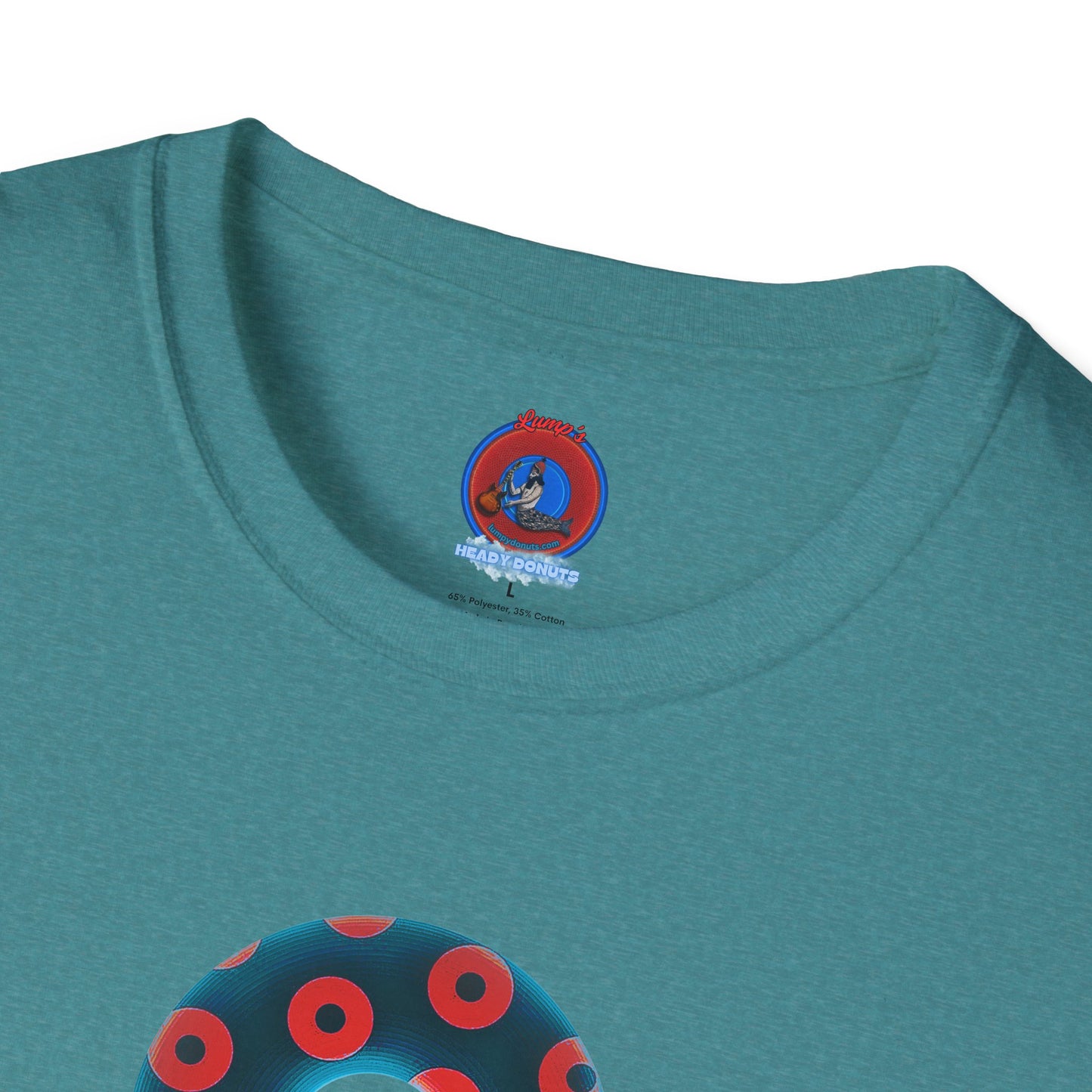 Plain Donuts/Unisex Soft-Style - "Plain Blimpy Paradoxical Donuts" - steel blue/red donuts