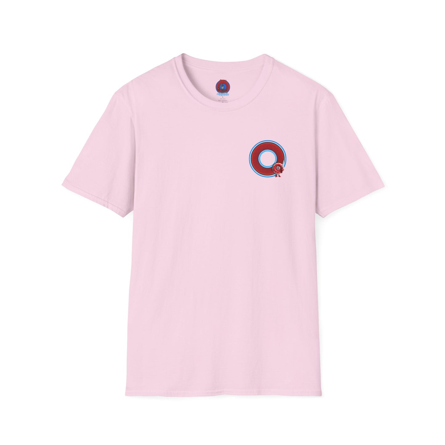 Classic Donut Tee - Unisex Soft-Style - "My Friend the Donut " - series 1.0  - variant 1 - red/blue donut
