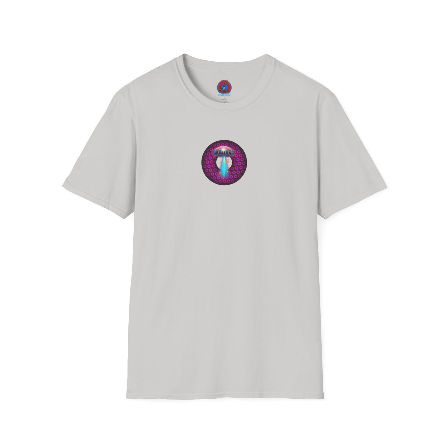 Coffee Traders Tee - Unisex Soft-Style - "Blastoff " - paradoxical donuts - variant 1 - mothership front/logo back