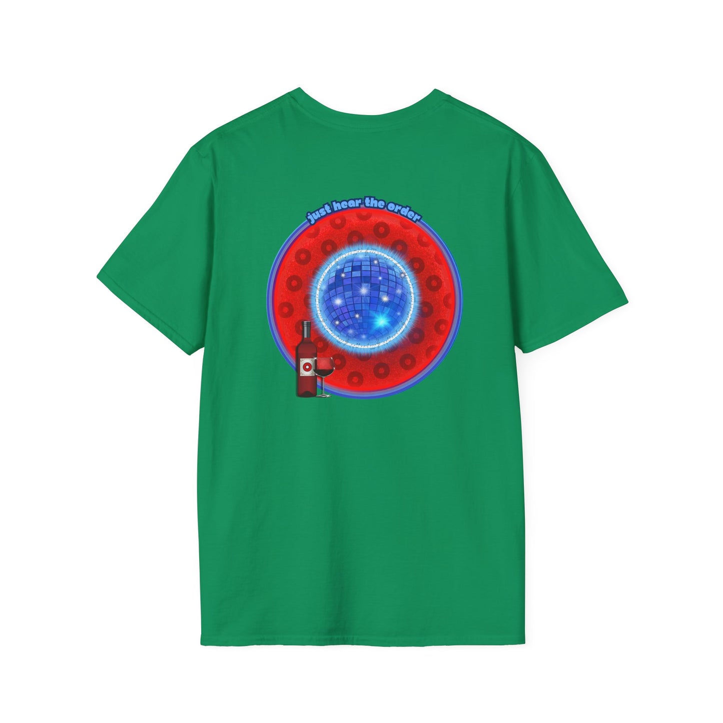 Classic Donut Tee - Unisex Soft-Style - "The Skipper's Donut" - red/blue paradoxical widemouthed donut - variant 1