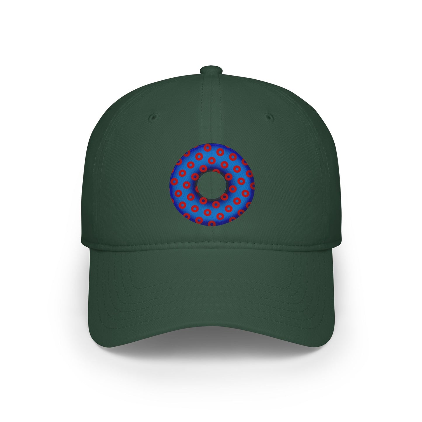 Lumpy Donut Baseball Cap - "Plain [Mary] Jane" - traditional blue/red paradoxical donut w/