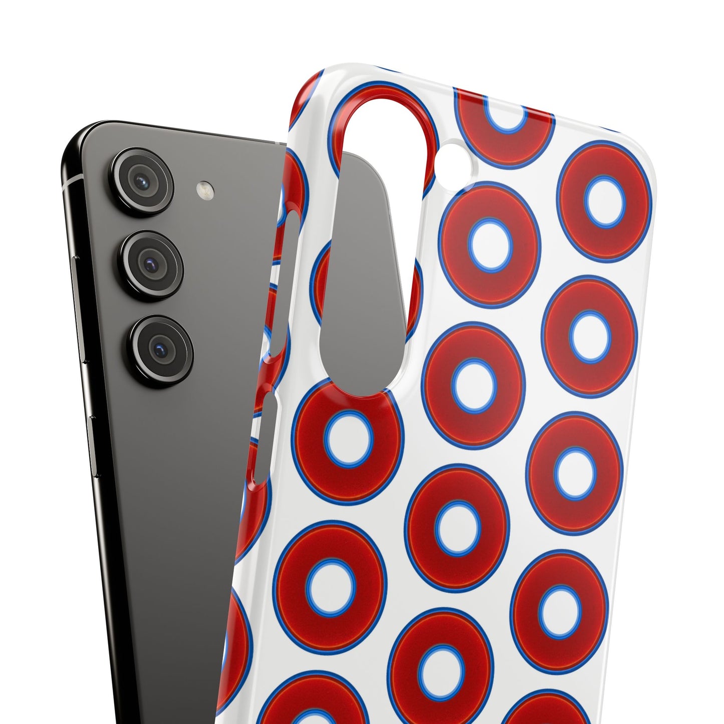 Lumpy Donut Snap Case - red vivid donut print w/white background