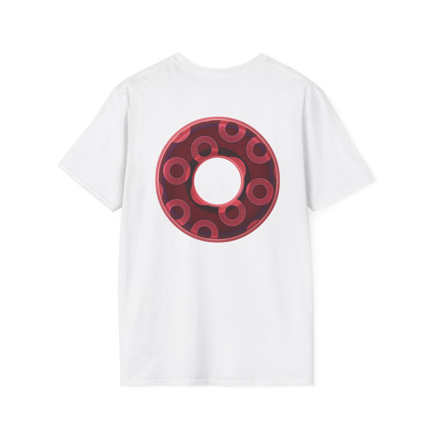 Plain Donuts/Unisex Soft-Style - "Plain Rustic Paradoxical Donuts" - magenta/burgundy donuts