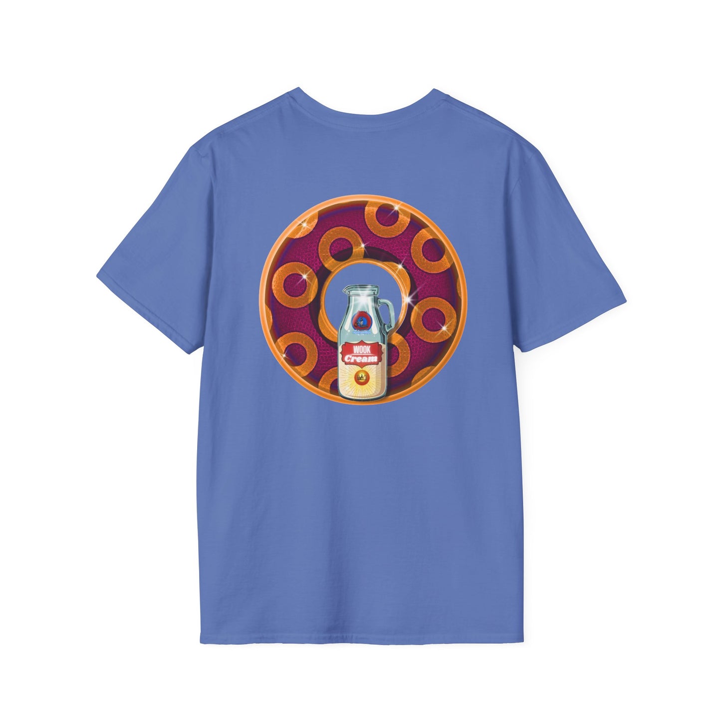 Classic Donut Tee - Unisex Soft-Style - "Princely Wooked Cream - YEMSG Donut " - burgundy/orange rustic paradox donut - variant 1