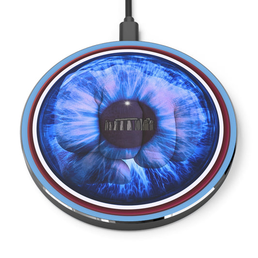 Copy of The Flow - Wireless Lumpy Donut Chargers - "Wilson's Eyesore of a Wireless Charger " - vivid blue idonut w/light blue background