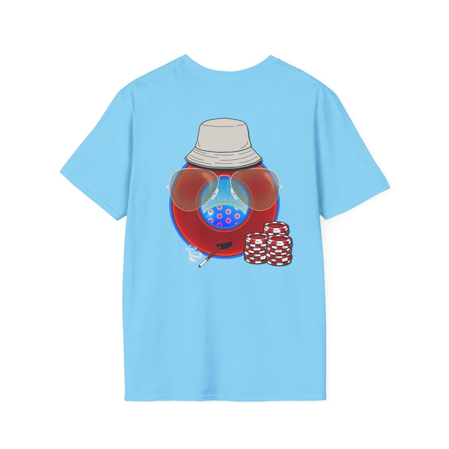 Classic Donut Tee - Unisex Soft-Style - "Gonzo Donut - Fear and Loathing in Gamehendge" - vivid red donut