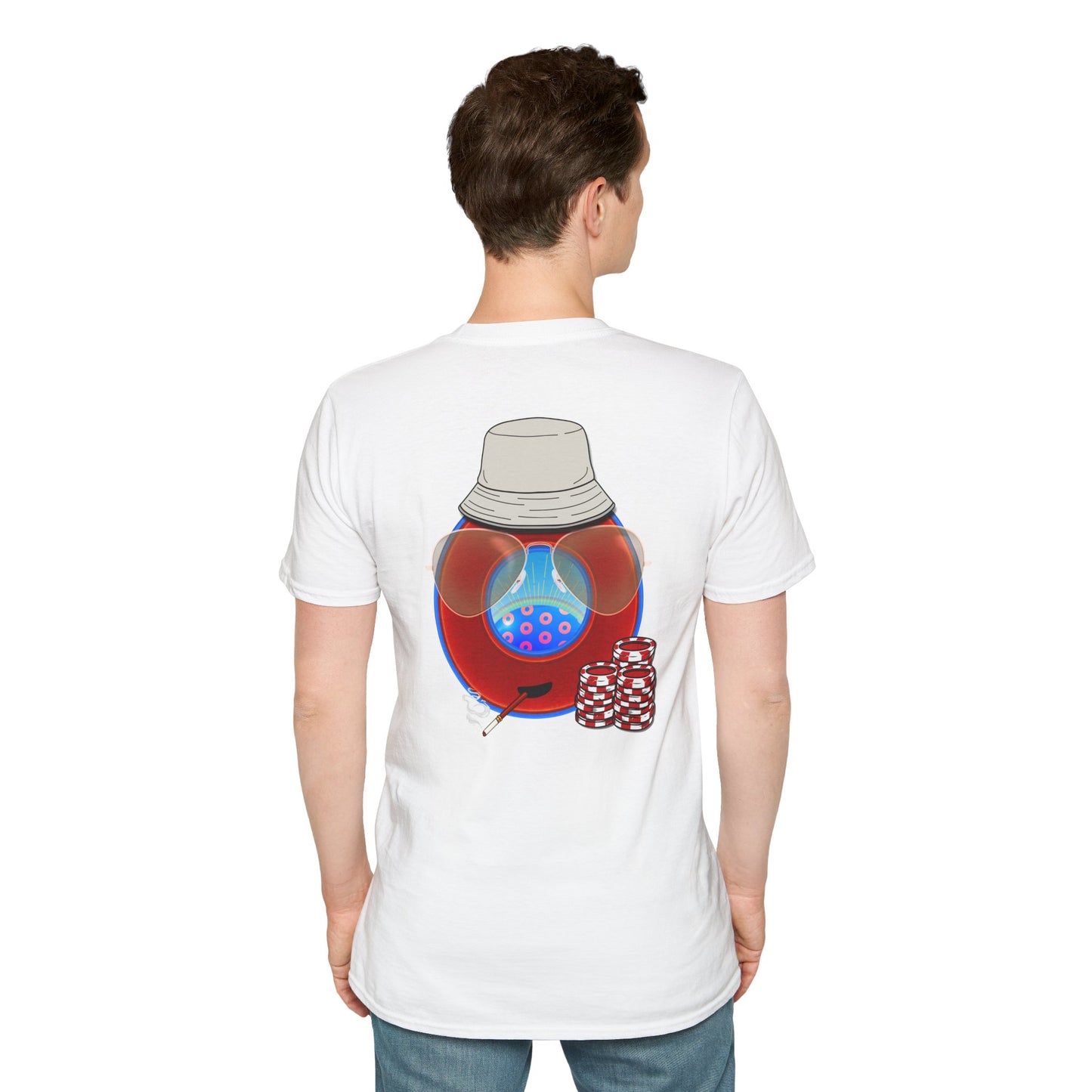 Classic Donut Tee - Unisex Soft-Style - "Gonzo Donut - Fear and Loathing in Gamehendge" - vivid red donut