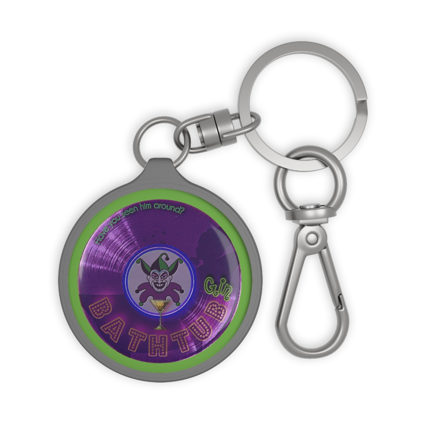 Lumpy Donut Keychain - "The Joker's Keychain - Troubadour Edition" - series 1.0 - variant 3 - purple record donut