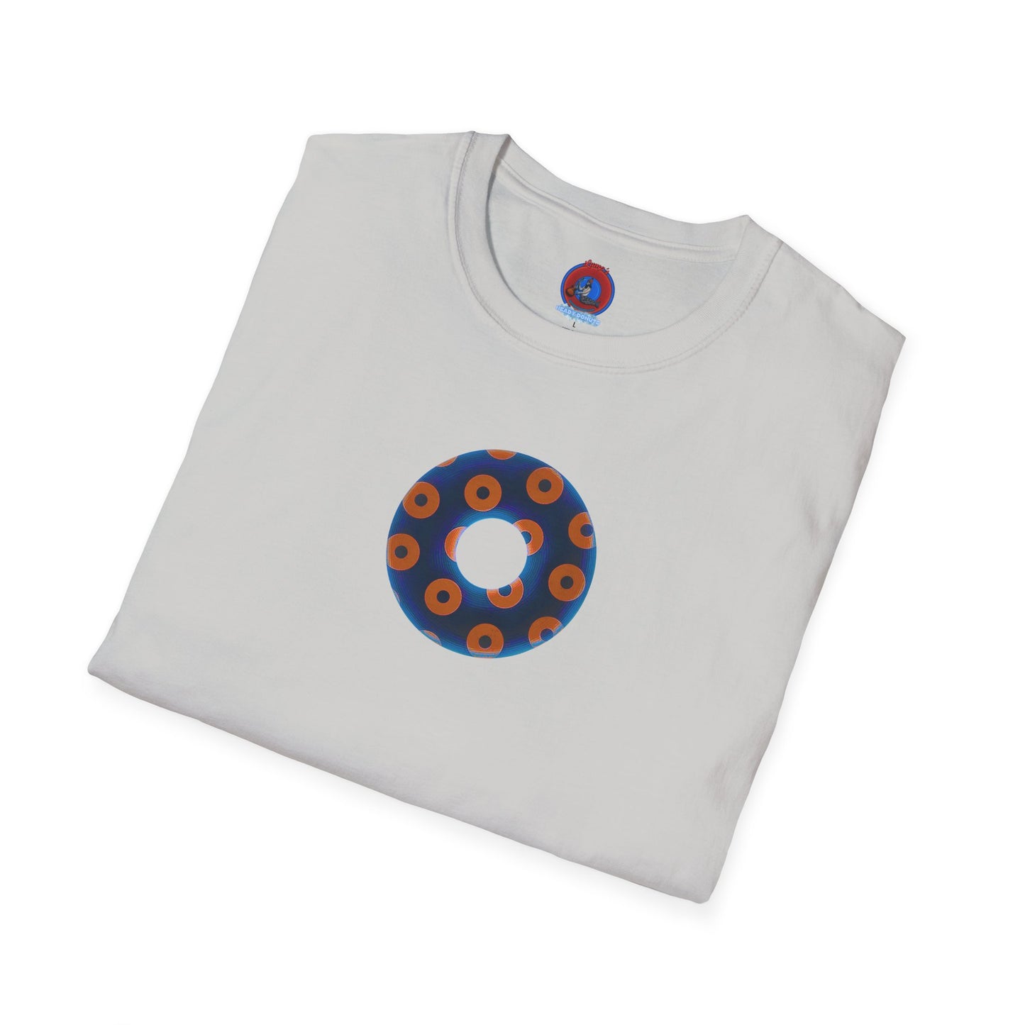 Plain Donuts/Unisex Soft-Style - "Plain Blimpy Paradoxical Donuts" - dark royal blue/orange donuts