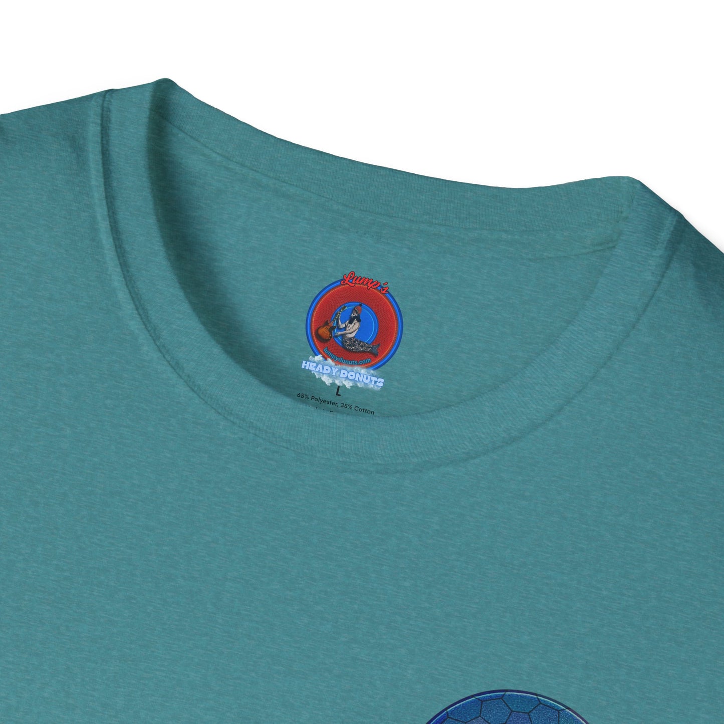 Classic Donut Tee - Unisex Soft-Style - "Dr. Albert Hofmann's Favorite Donut" - series 1.0  - variant 2 - blue hexadonut