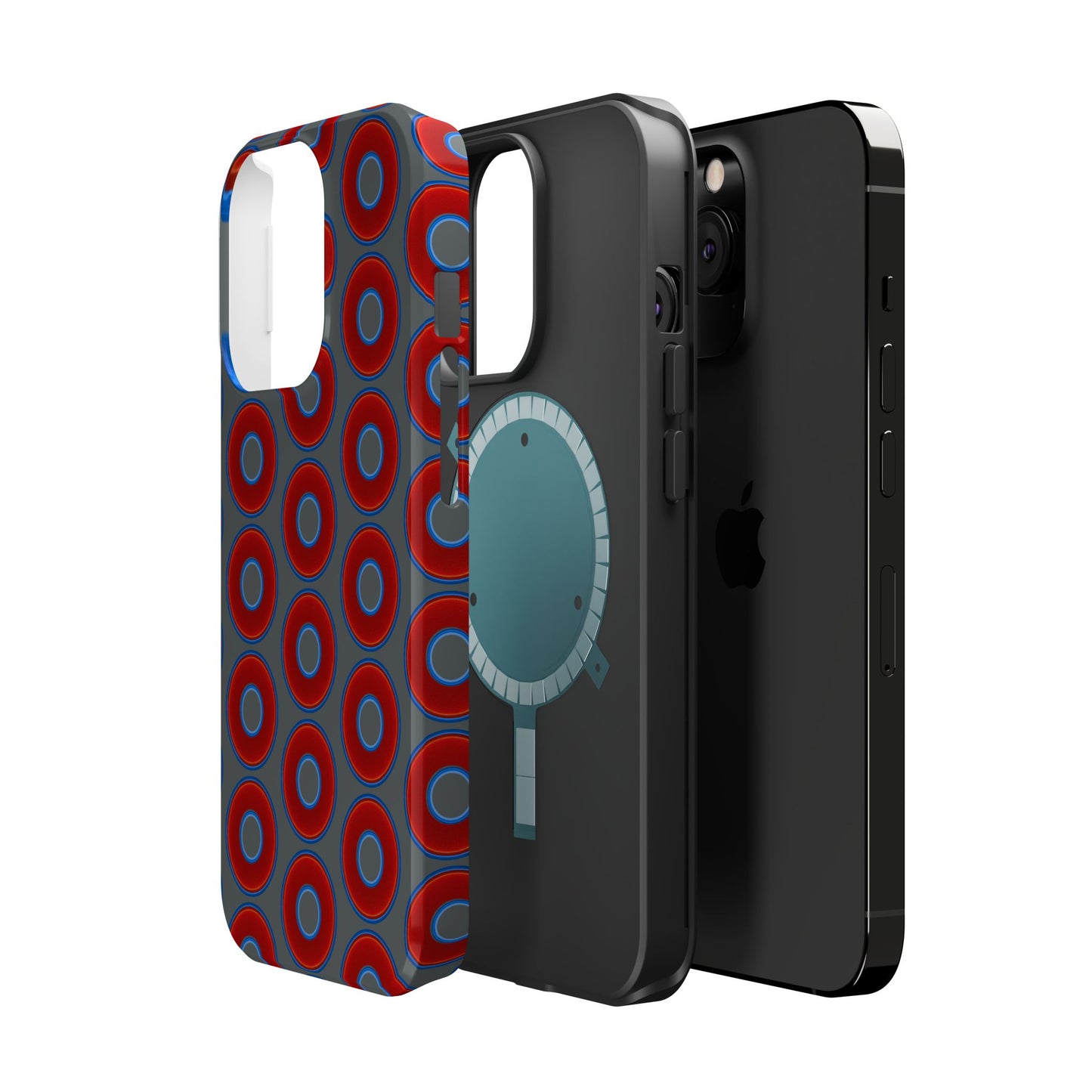 Magnetic Tough Donut Case - red vivid donut print w/dark gray background
