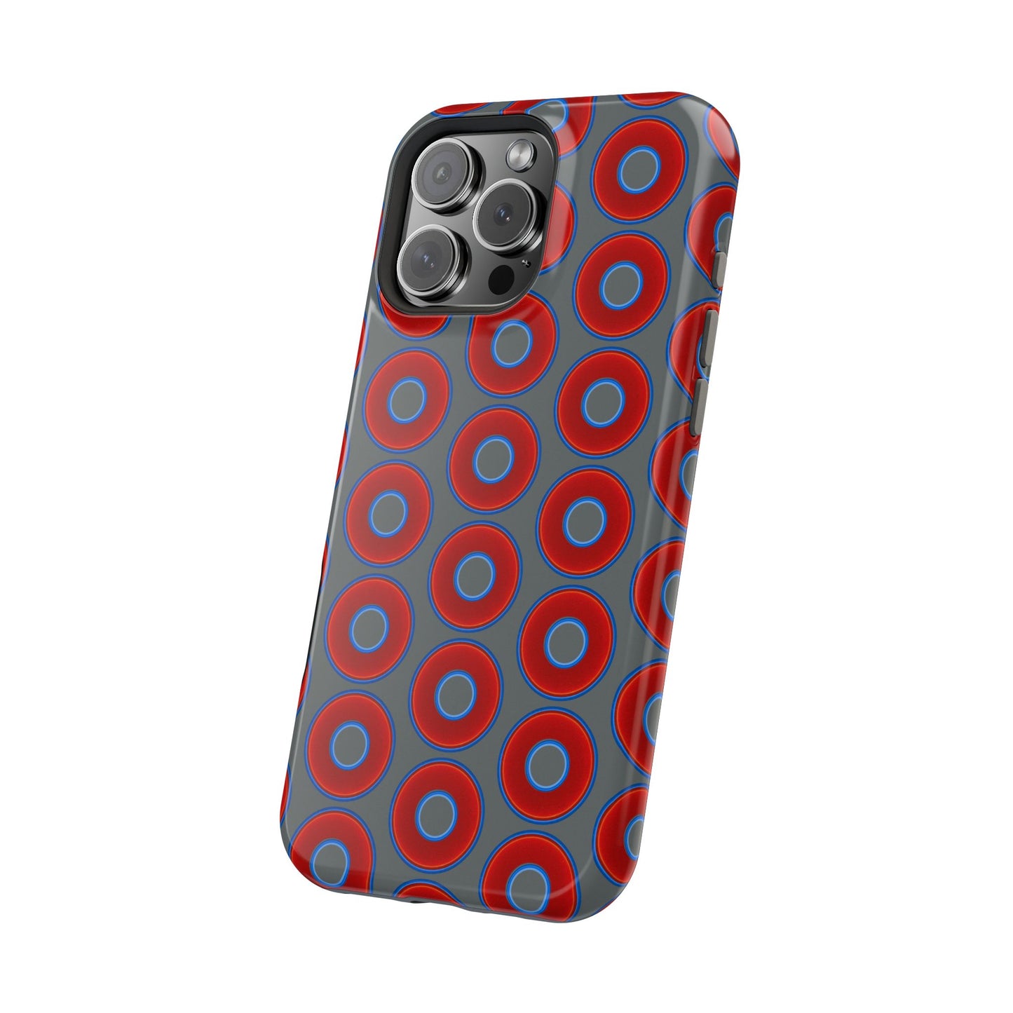 Magnetic Tough Donut Case - red vivid donut print w/dark gray background