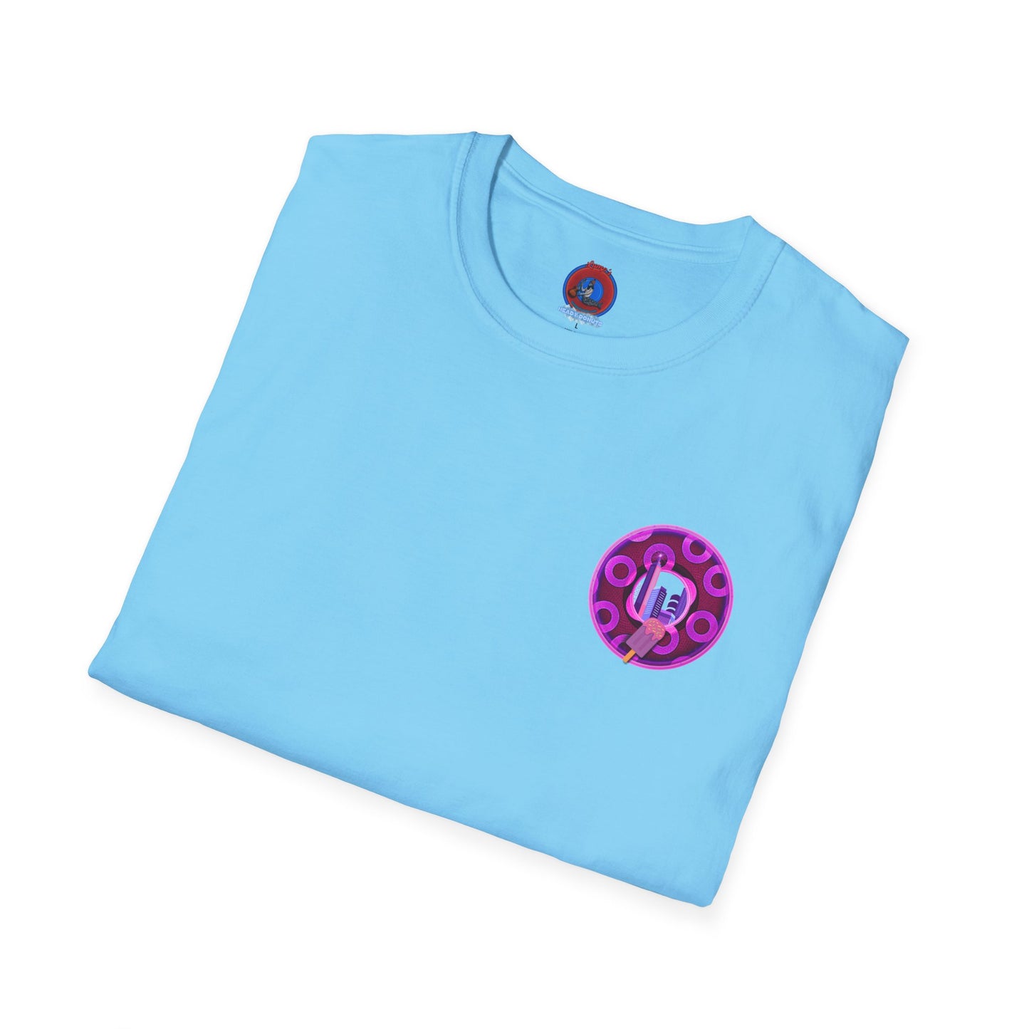Classic Donut Tee - Unisex Soft-Style - "It's Ice Cream Popsicles - YEMSG Donut" - purple/magenta paradox donut - variant 2