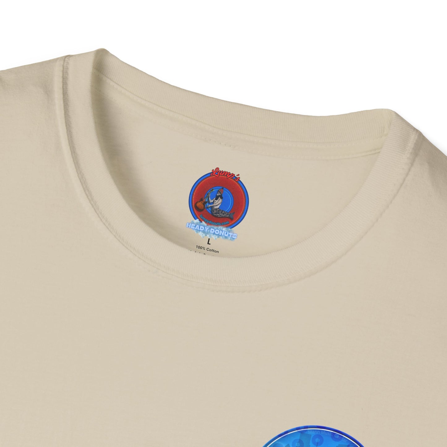 Classic Donut Tee - Unisex Soft-Style - "Philly Special: Still Loading Sand" - vivid blue paradoxical pic donut - variant 2