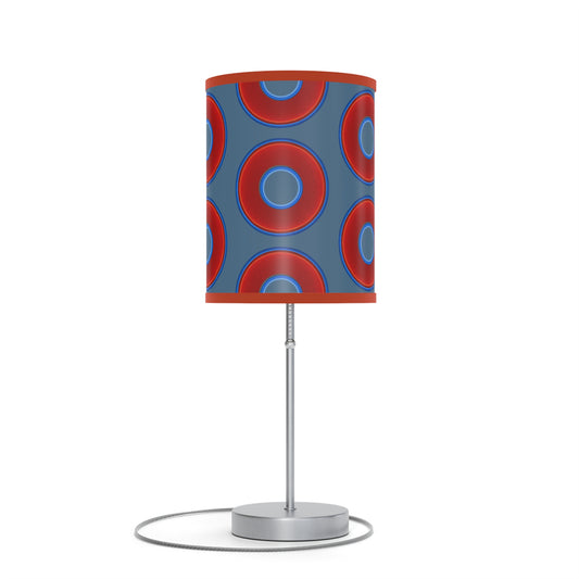 Lumpy Accent Lamps - red vivid donuts w/steel blue background