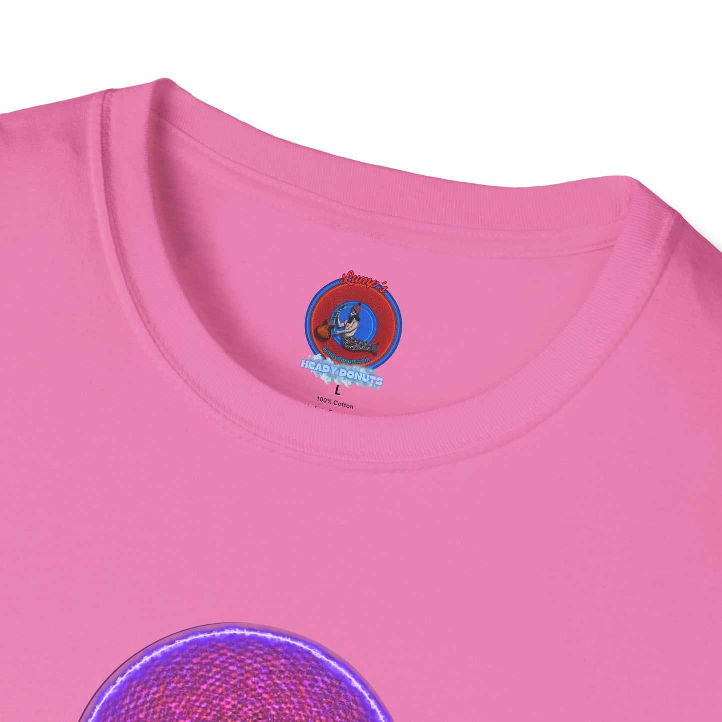 Classic Donut Tee - Unisex Soft-Style - "The Frankenstein Donut - It's Alive! " - series 1.0  - purple-ish donut