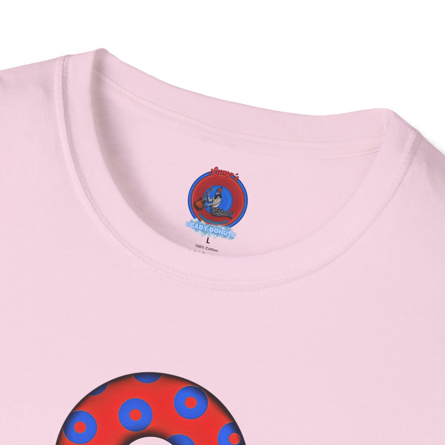 Plain Donuts/Unisex Soft-Style - "Plain Blimpy Paradoxical Donuts" - red/blue donuts