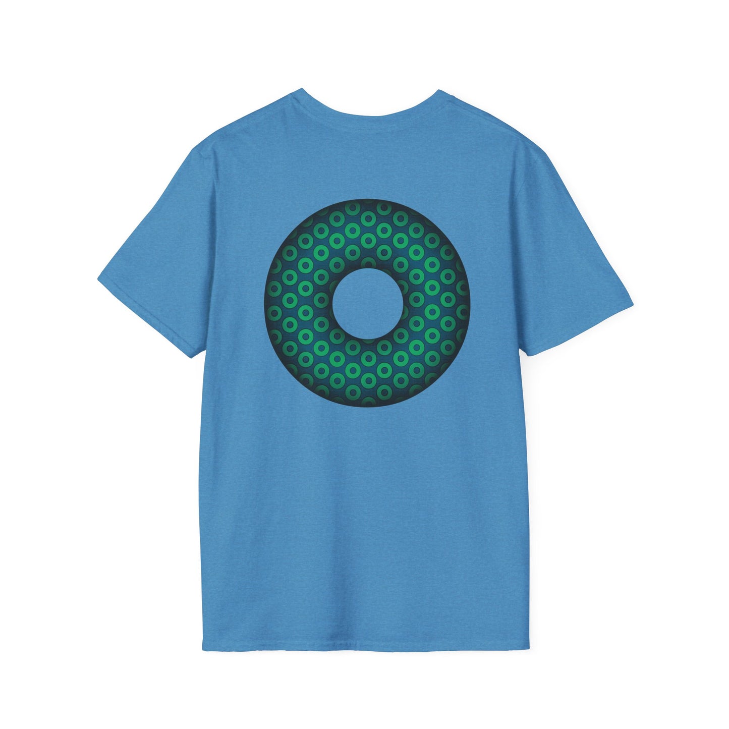 Plain Donuts/Unisex Soft-Style - "Plain Paradoxical Grided Donuts" - light green/midnight teal donuts