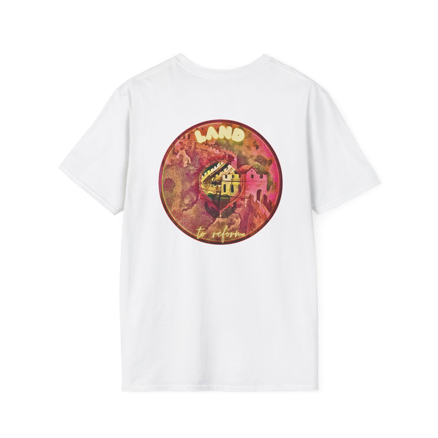 Classic Donut Tee - Unisex Soft-Style - "Donut made with Reforming Dough" - magenta/green donut