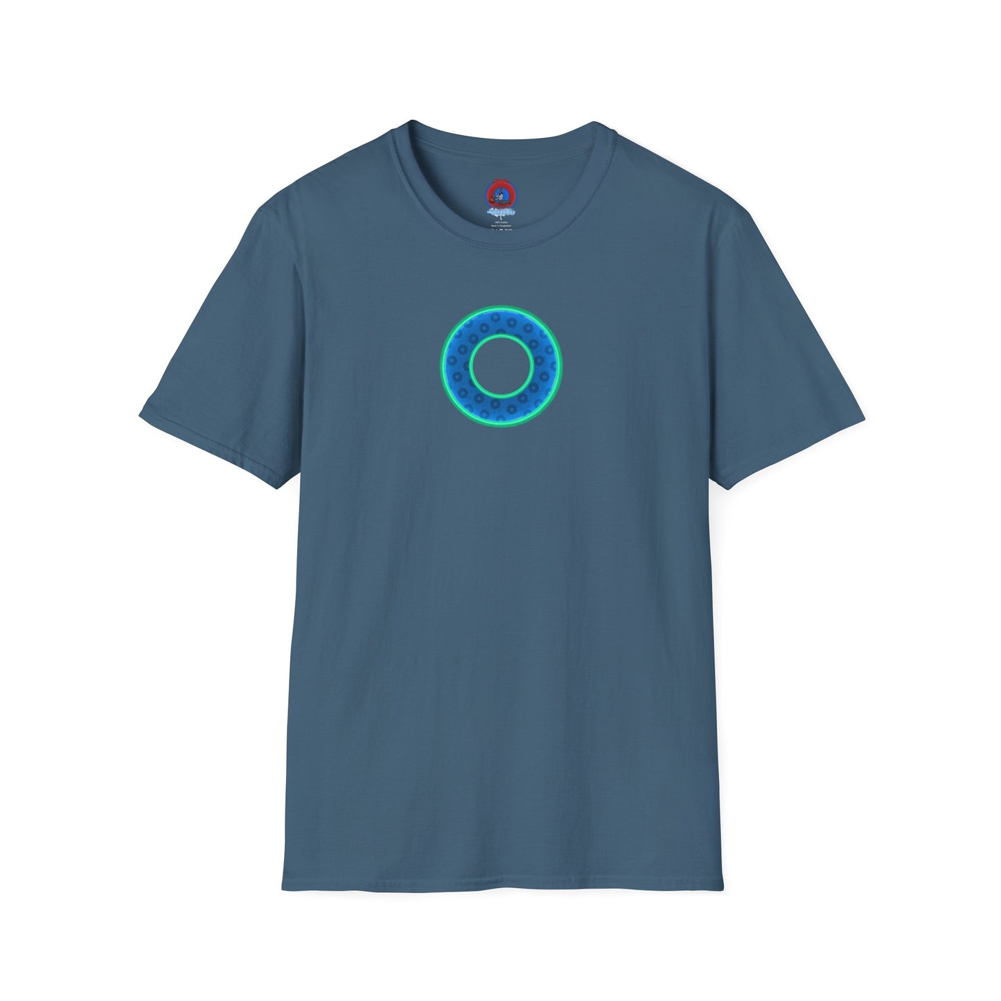 Plain Donuts/Unisex Soft-Style - "Plain Wide Mouthed Paradoxical Donuts" - royal blue/mint green donuts