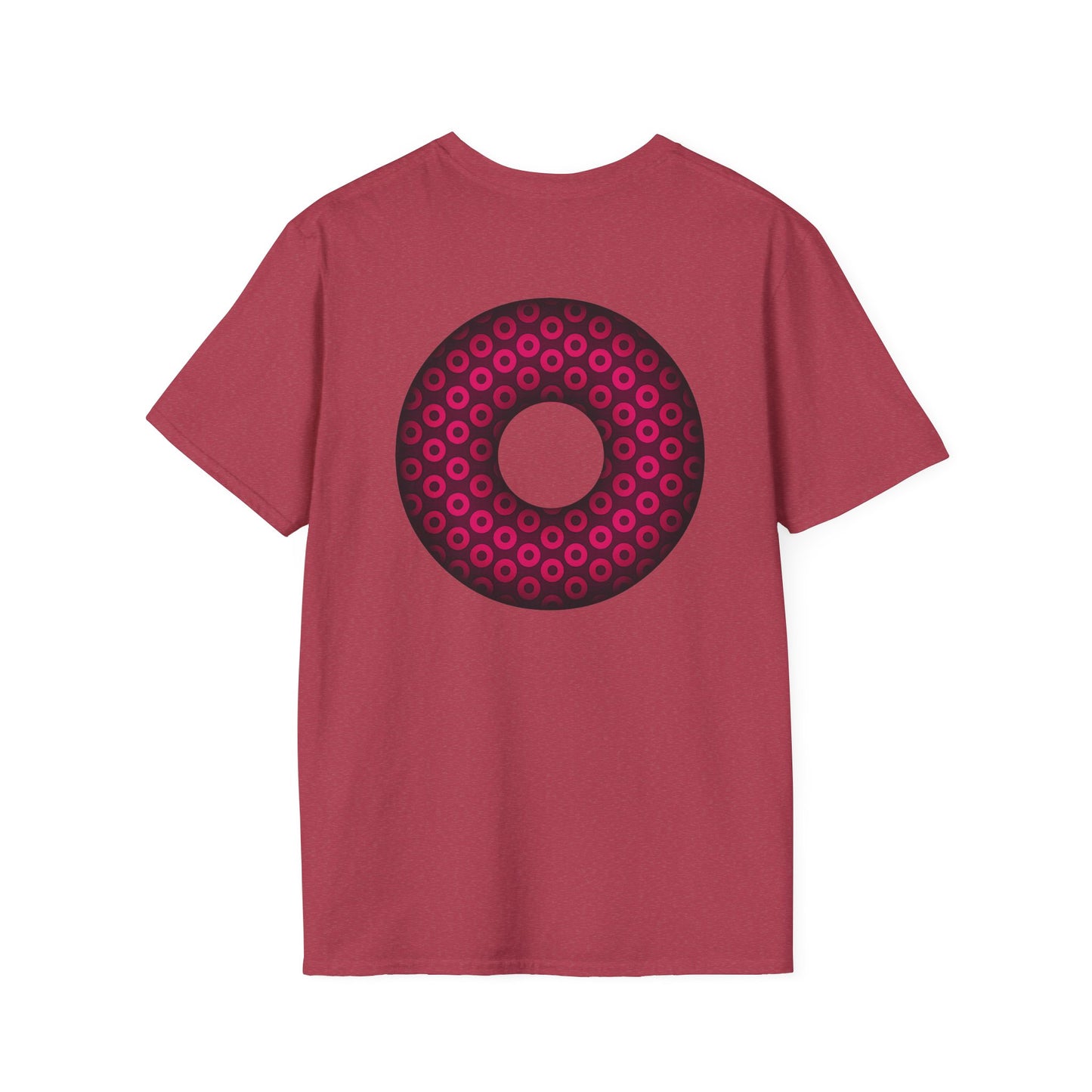 Plain Donuts/Unisex Soft-Style - "Plain Paradoxical Grided Donuts" - pink/burgundy donuts