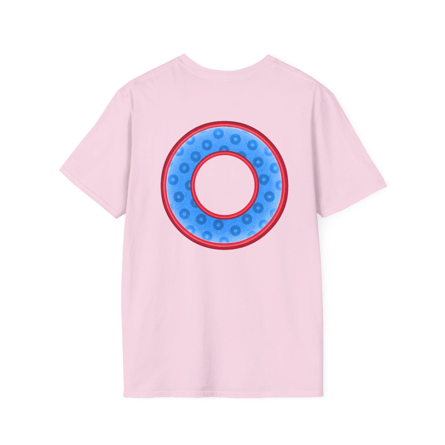Plain Donuts/Unisex Soft-Style - "Plain Wide Mouthed Paradoxical Donuts" - light blue/red donuts