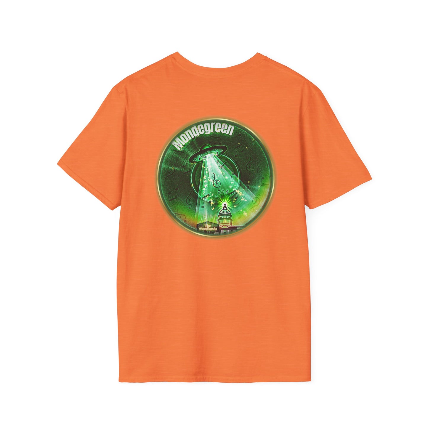 Classic Donut Tee - Unisex Soft-Style - "Close Encounters of the Delaware kind - Mondegreen Donut"  " variant 2 - green donut