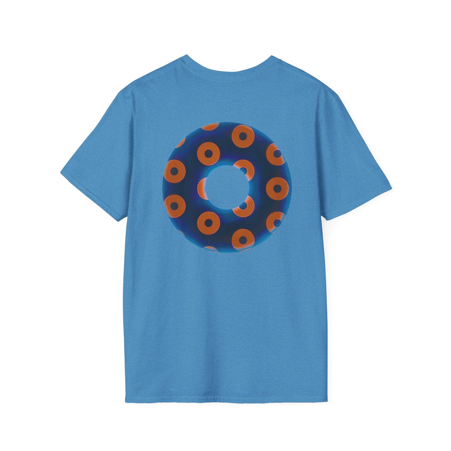 Plain Donuts/Unisex Soft-Style - "Plain Blimpy Paradoxical Donuts" - dark royal blue/orange donuts