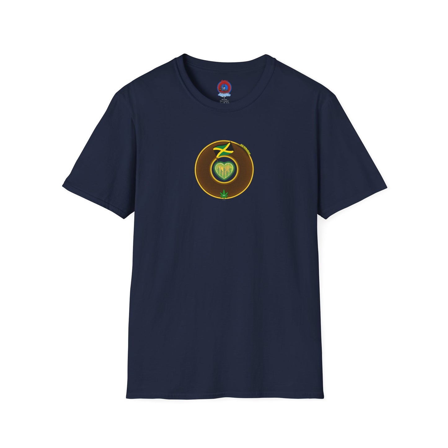 Classic Donut Tee - Unisex Soft-Style - "Jah Volunteers Protect Jah Love... and donuts!" - vivid brown/gold donut