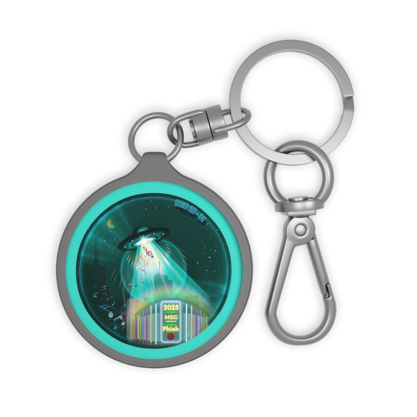 Lumpy Donut Keychain - "Secret Ingredient? MSG of course" - series 1.0 - teal donut