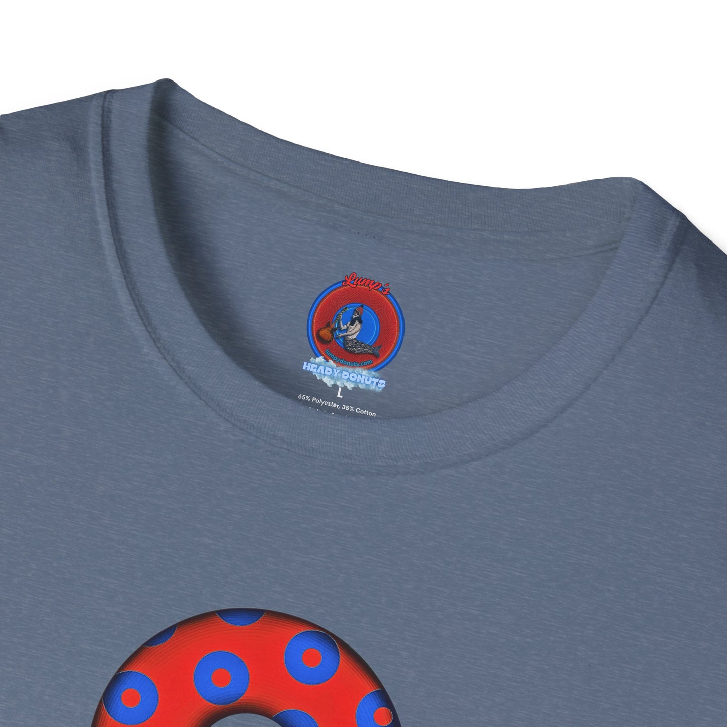 Plain Donuts/Unisex Soft-Style - "Plain Blimpy Paradoxical Donuts" - red/blue donuts