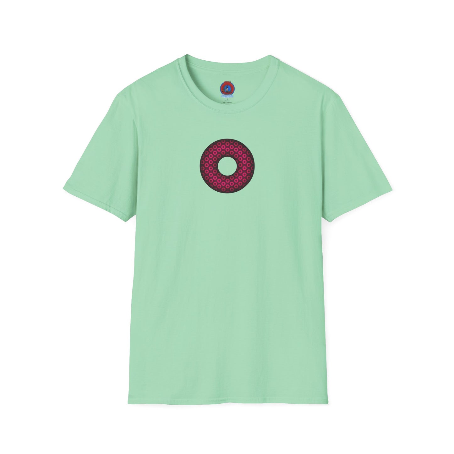 Plain Donuts/Unisex Soft-Style - "Plain Paradoxical Grided Donuts" - pink/burgundy donuts