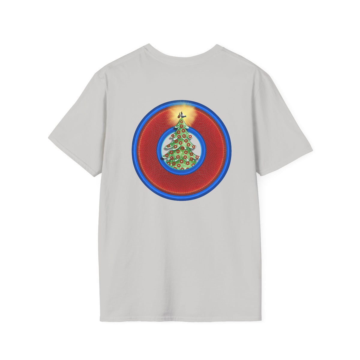 Classic Donut Tee - Unisex Soft-Style - "It's Always Phishmas in Philly" - rustic red/blue donut