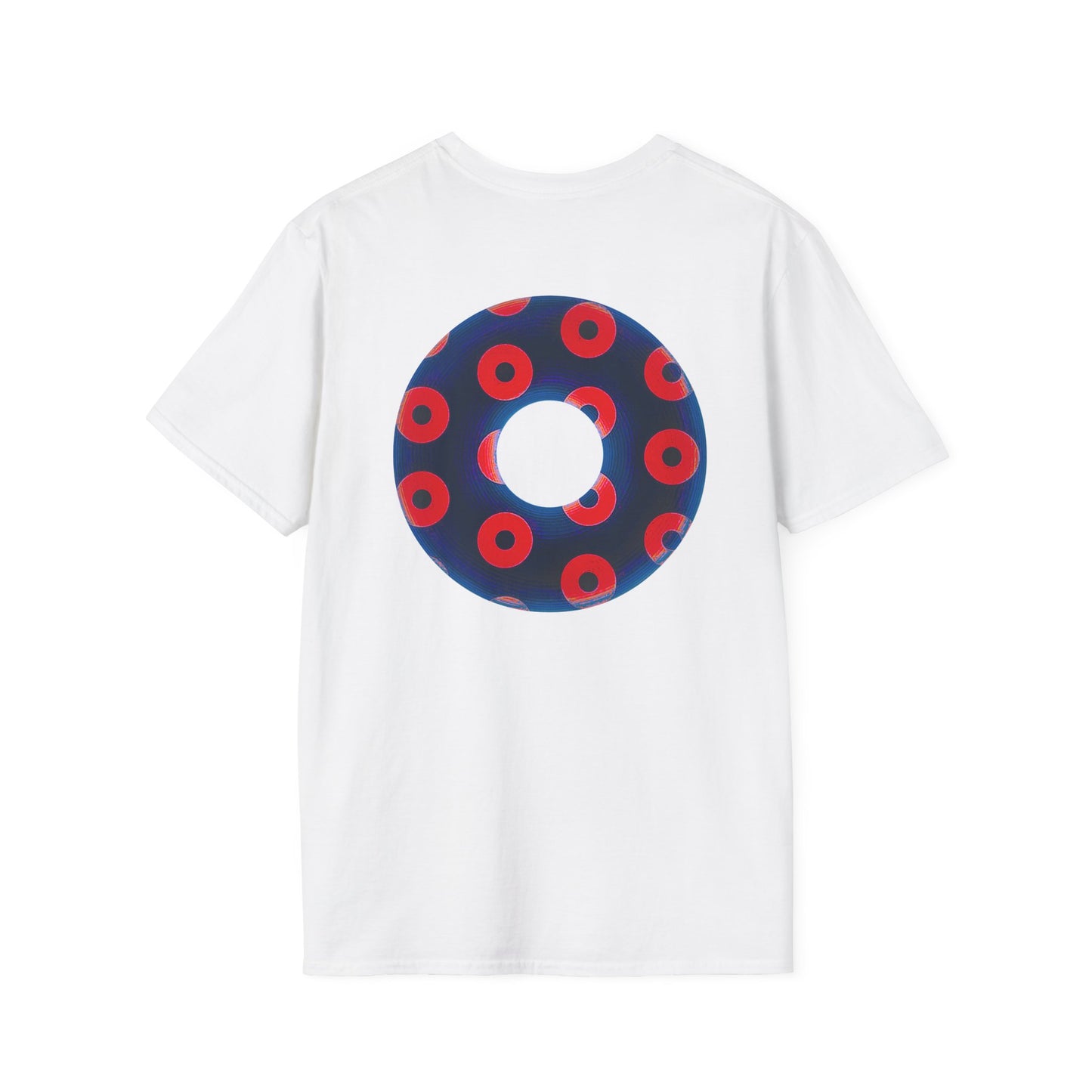Plain Donuts/Unisex Soft-Style - "Plain Blimpy Paradoxical Donuts" - dark navy/bright red donuts