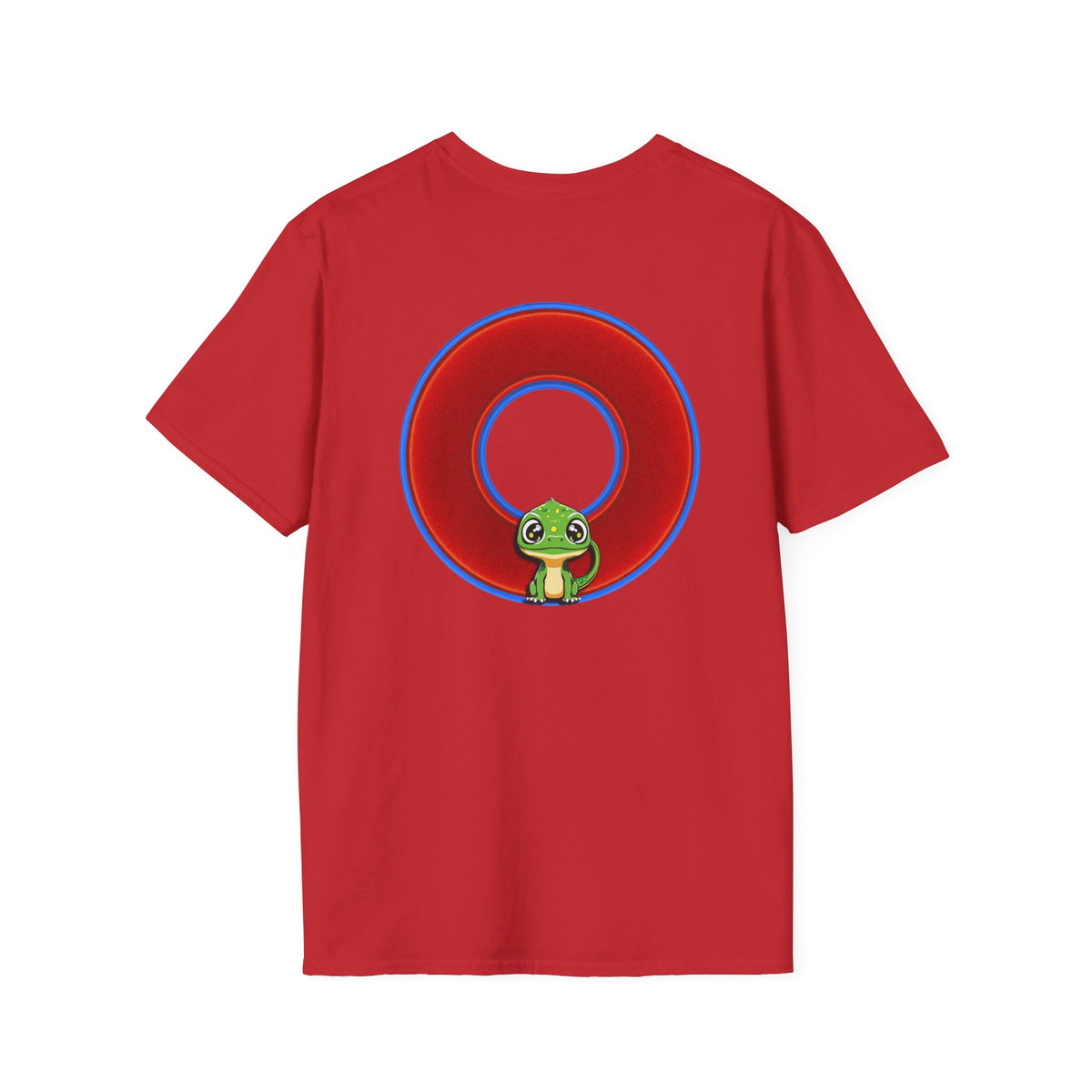 Classic Donut Tee - Unisex Soft-Style - "Little Baby Rutherford's Splendorous Tee" - vivid red donut