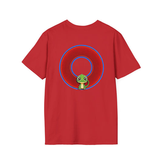 Classic Donut Tee - Unisex Soft-Style - "Little Baby Rutherford's Splendorous Tee" - vivid red donut