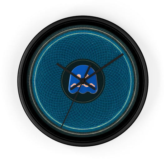 Lumpy Wall Clock - "Ghosted Donut Clock?" blue/black symmetrical donut w/black background