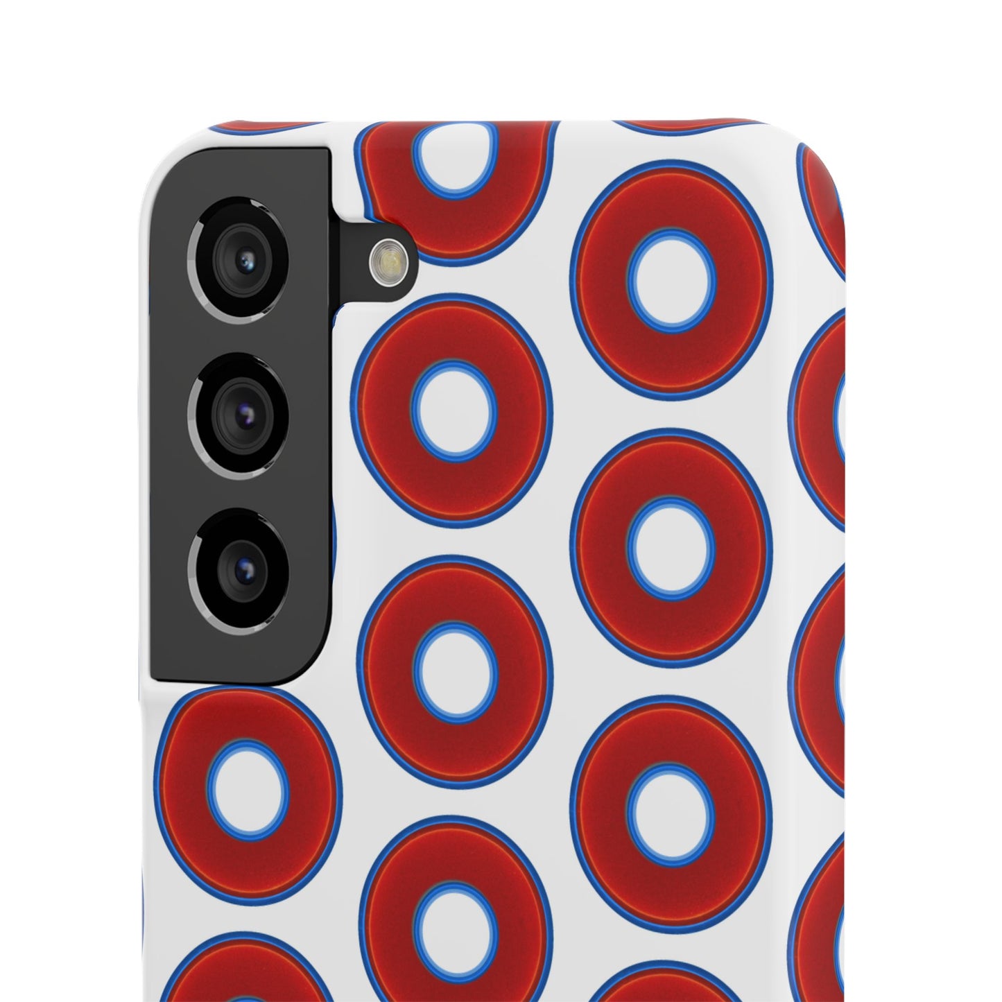 Lumpy Donut Snap Case - red vivid donut print w/white background