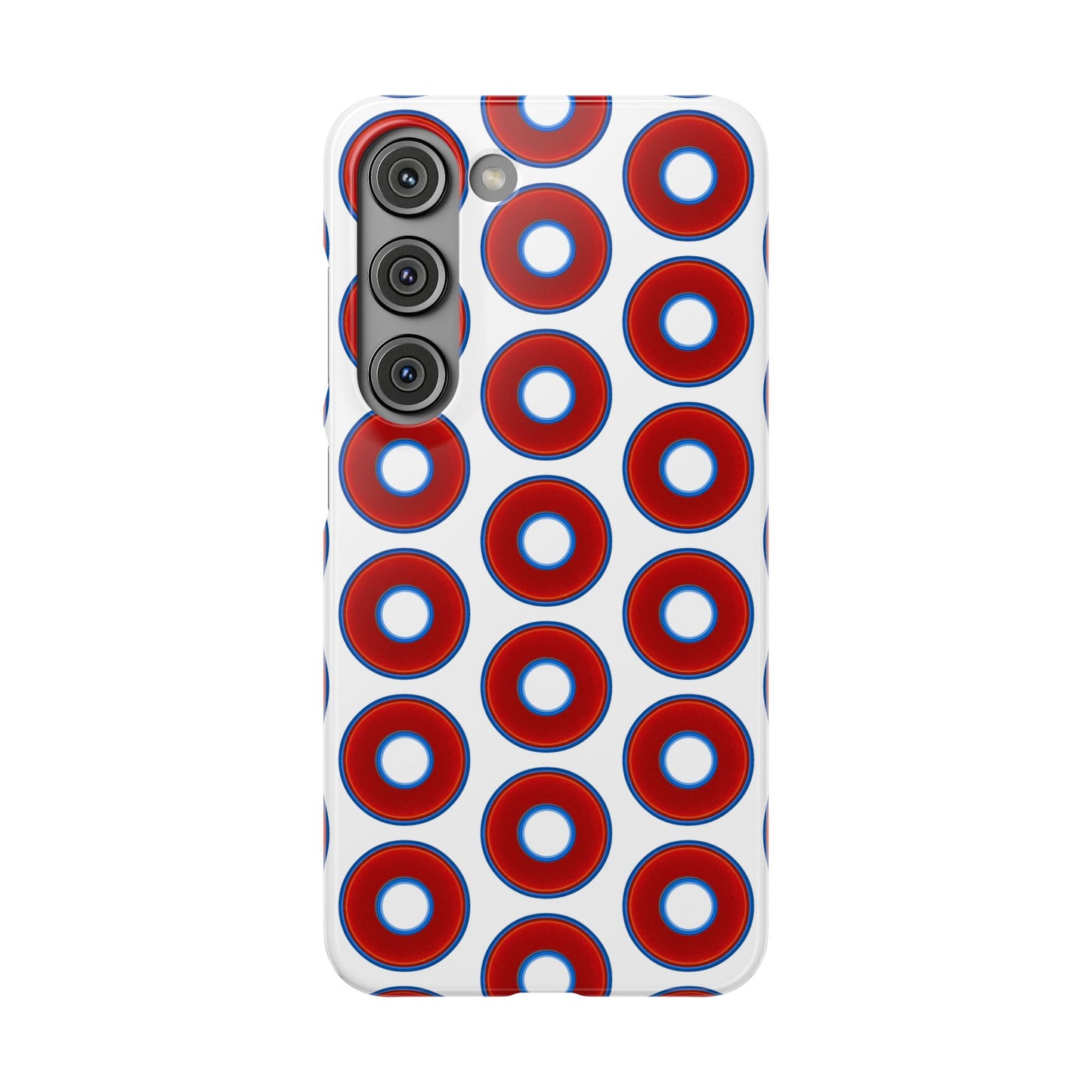 Lumpy Donut Snap Case - red vivid donut print w/white background