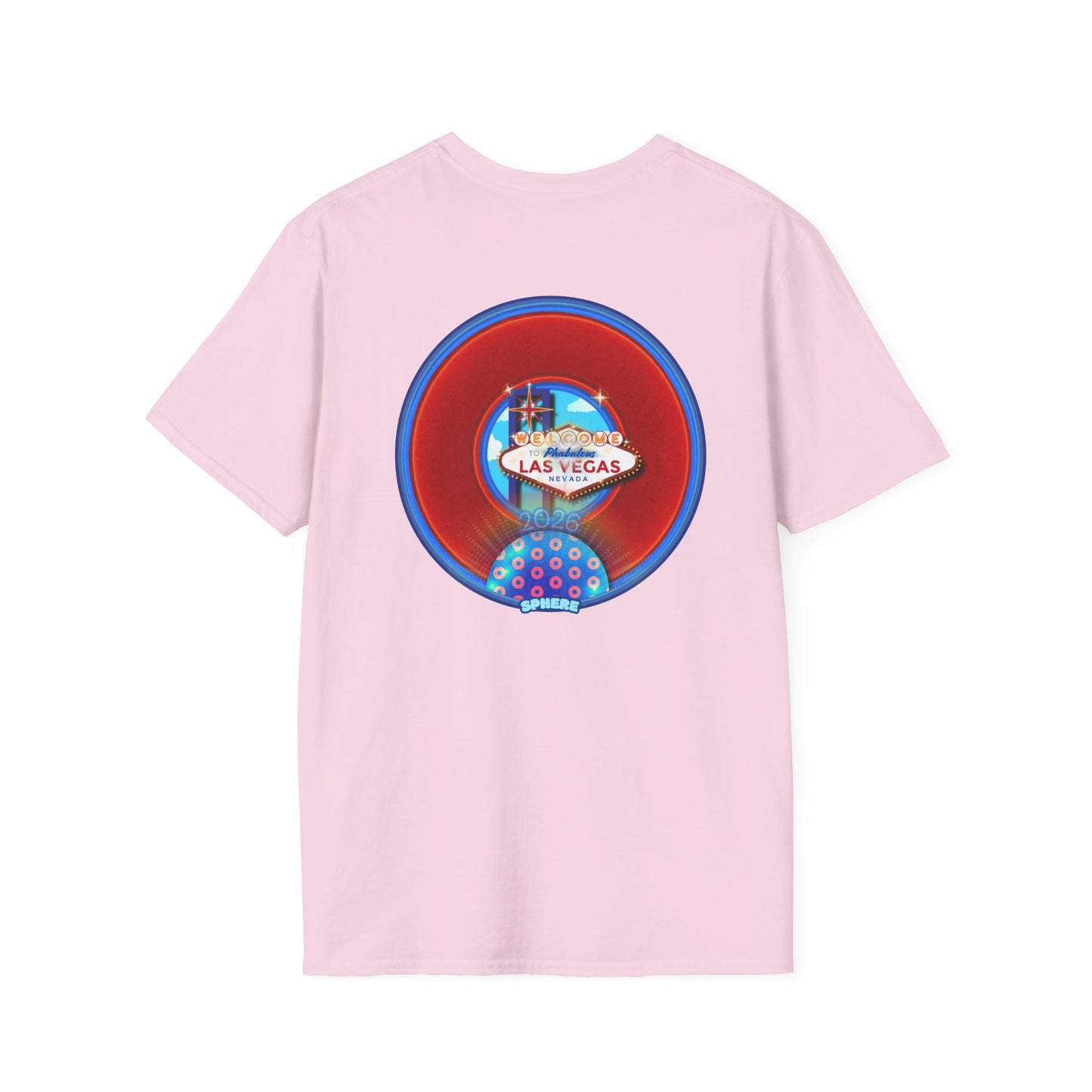 Classic Donut Tee - Unisex Soft-Style - "Viva Las Vegas Donut" - vivid red donut