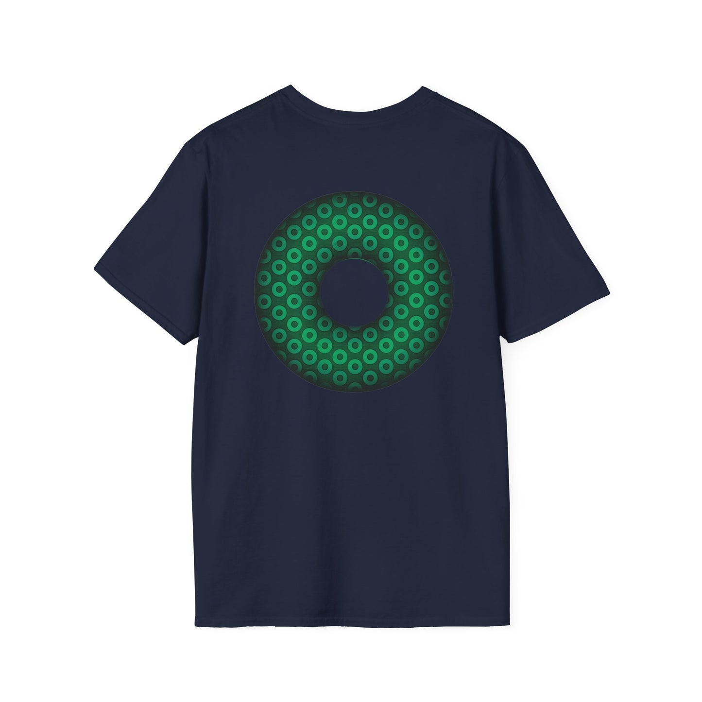 Plain Donuts/Unisex Soft-Style - "Plain Paradoxical Grided Donuts" - green/dark green donuts