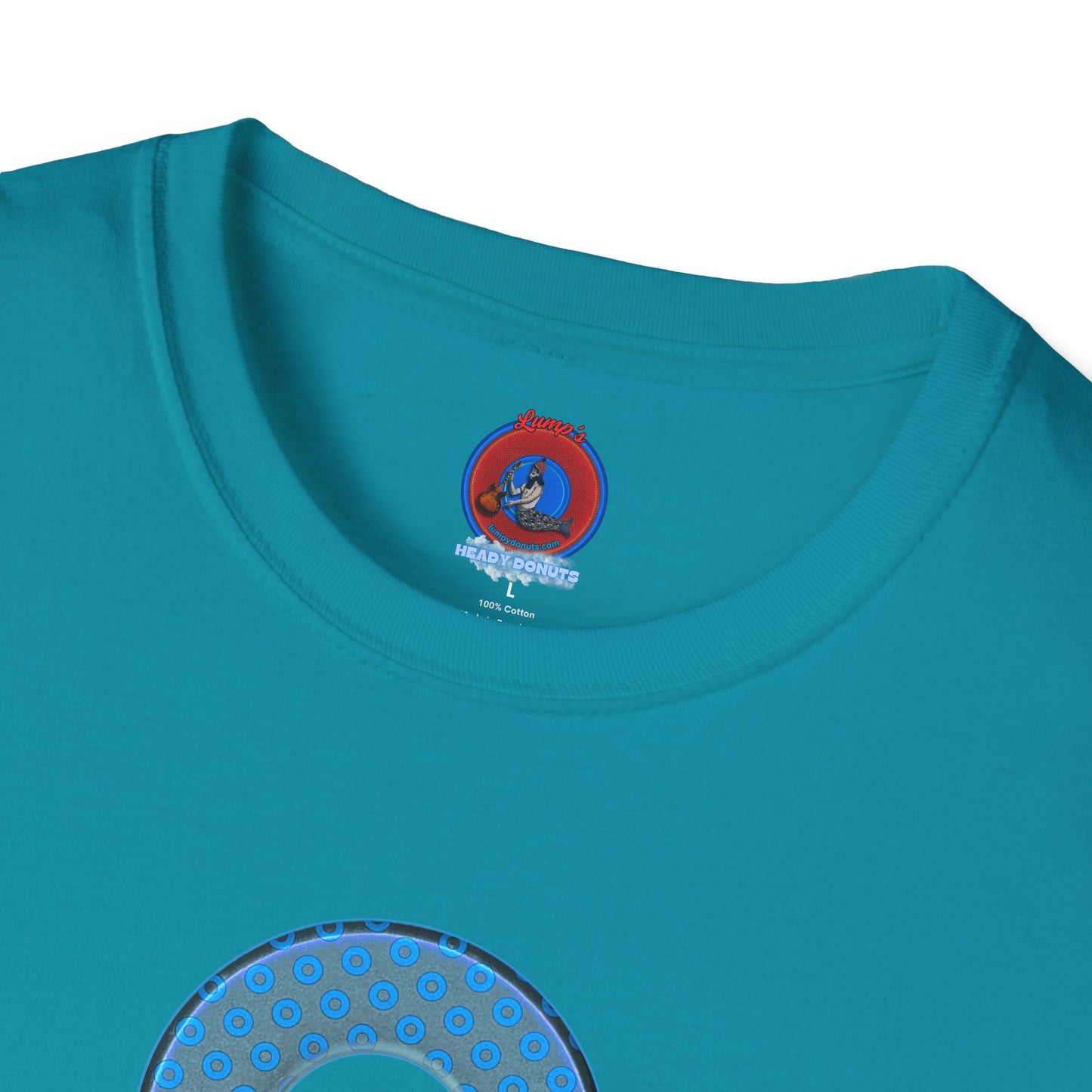 Plain Donuts/Unisex Soft-Style - "Plain Electric Paradoxical Donuts" - light blue/light teal donuts